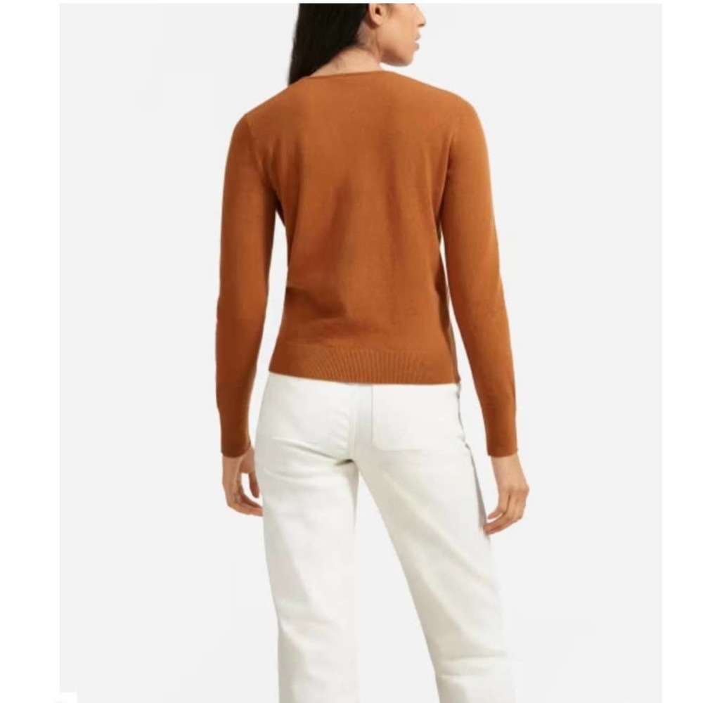 Everlane The Cashmere Wrap Pullover Pumpkin Acorn Orange Sweater Size Small - Picture 3 of 10